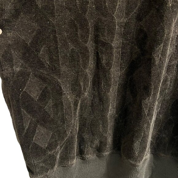 Y2K Juicy Couture Brown Velour Pattern Short Sleeve Hooded Sweatshirt Sz Medium - Picture 10 of 11